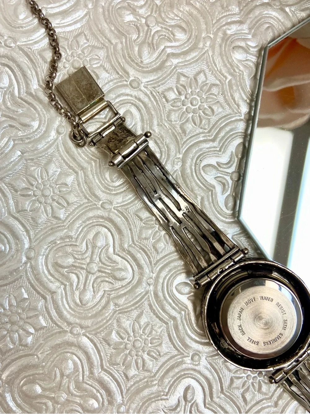 Silpada Designs Hammered Sterling Silver 925 Bracelet Watch Marked 